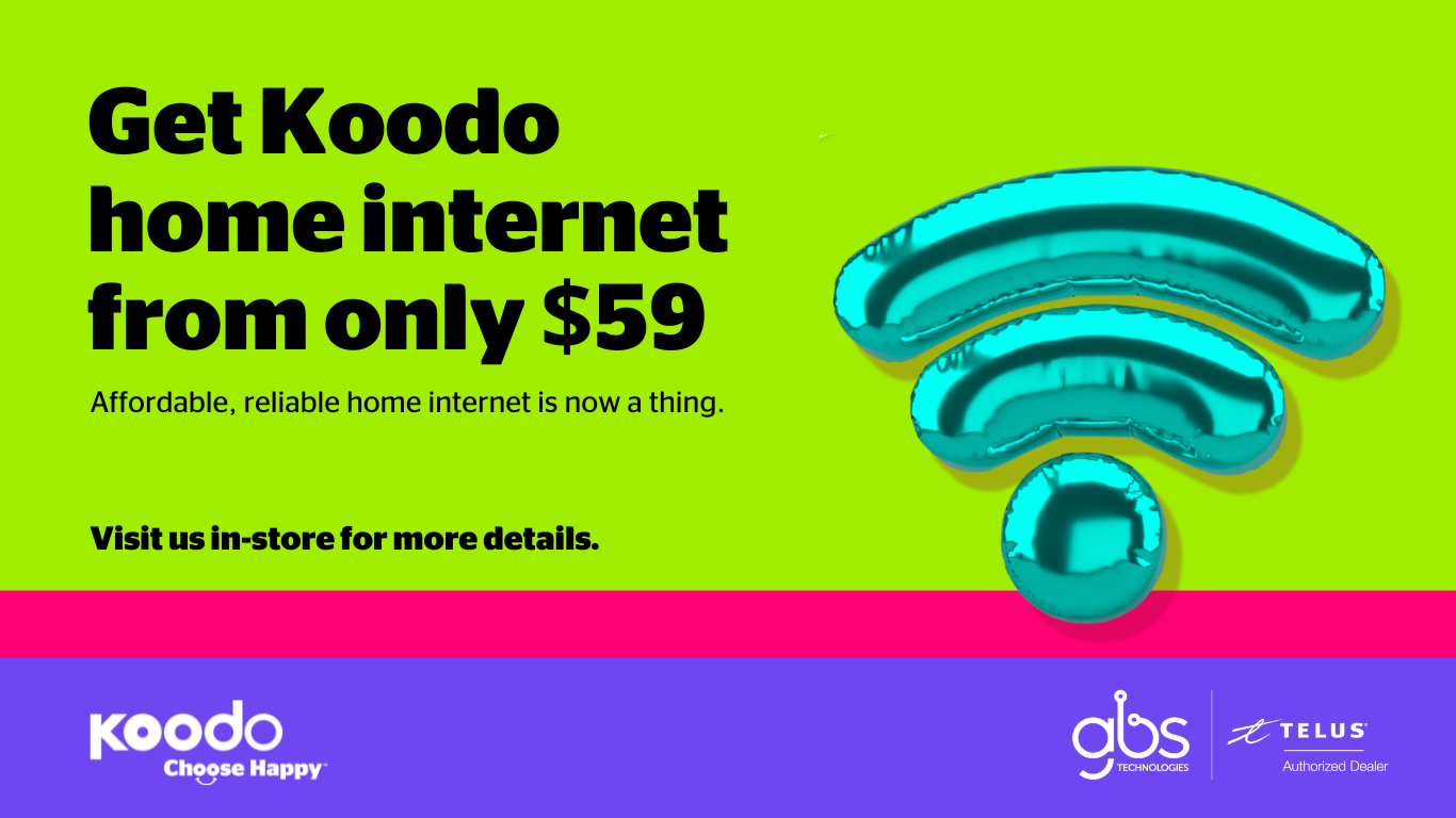 Get Koodo home internet from only $59. Affordable, reliable home internet is now a thing. Visit us in-store for more details.